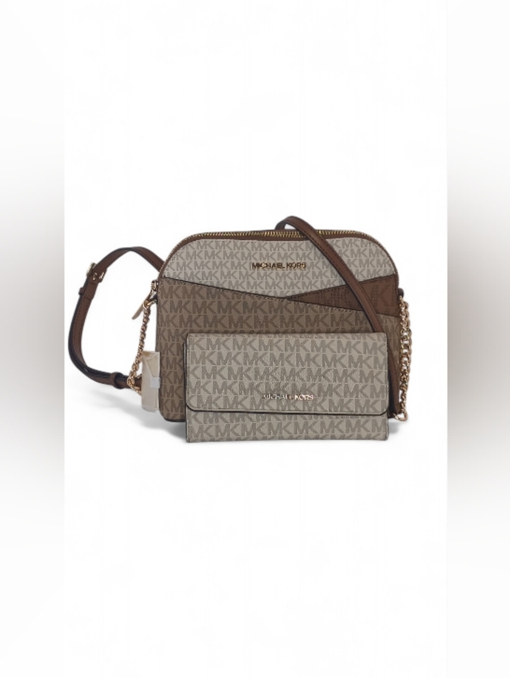 *NWT~ Michael Kors M Camel Mlt Color-Block Sig Logo Crsbdy Bag w/wallet-Jet Set - Picture 5 of 16